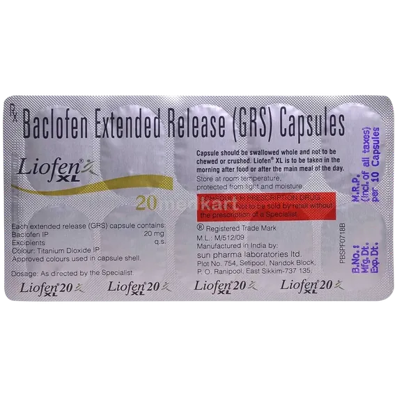 liofen xl 20mg capsule 10's